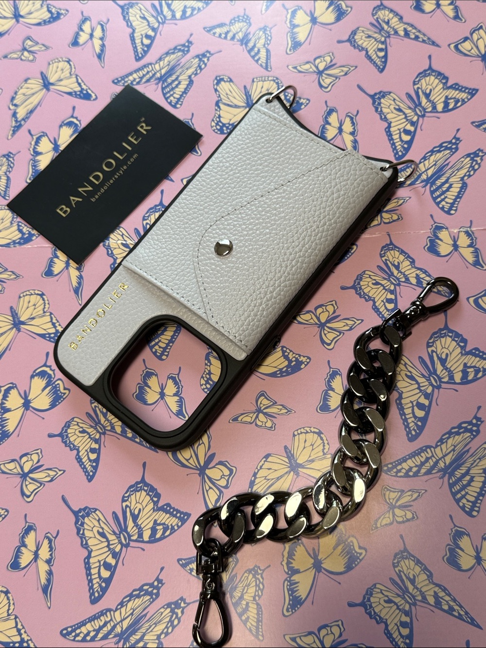 Bandolier Bobby Case for 15 Pro in Pastel Periwinkle with Lola Ombré Wristlet